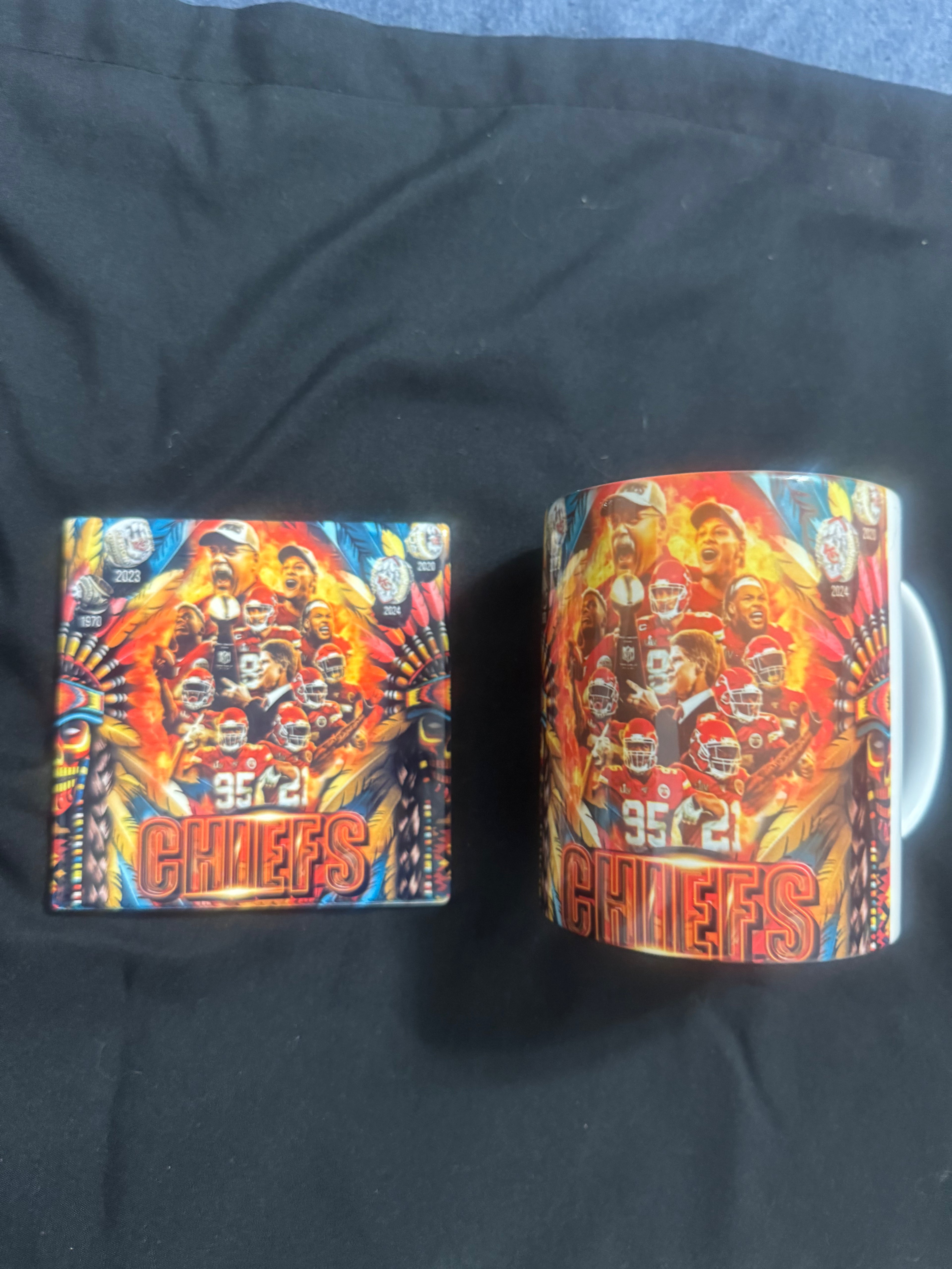 Custom coffee mug and coaster set